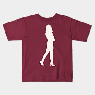 Woman Pop Art White Silhouette Kids T-Shirt